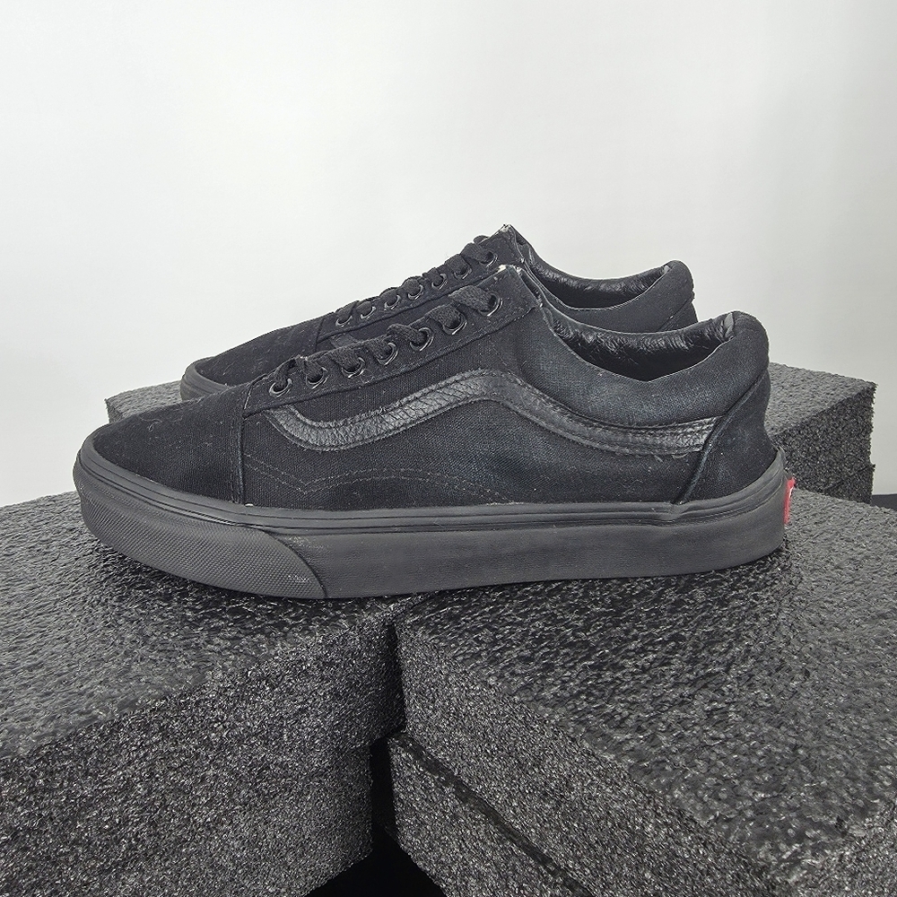 Vans Old Skool 721356 Black Canvas Suede Skate Shoes Men’s 8.5 Women’s 10 Low
